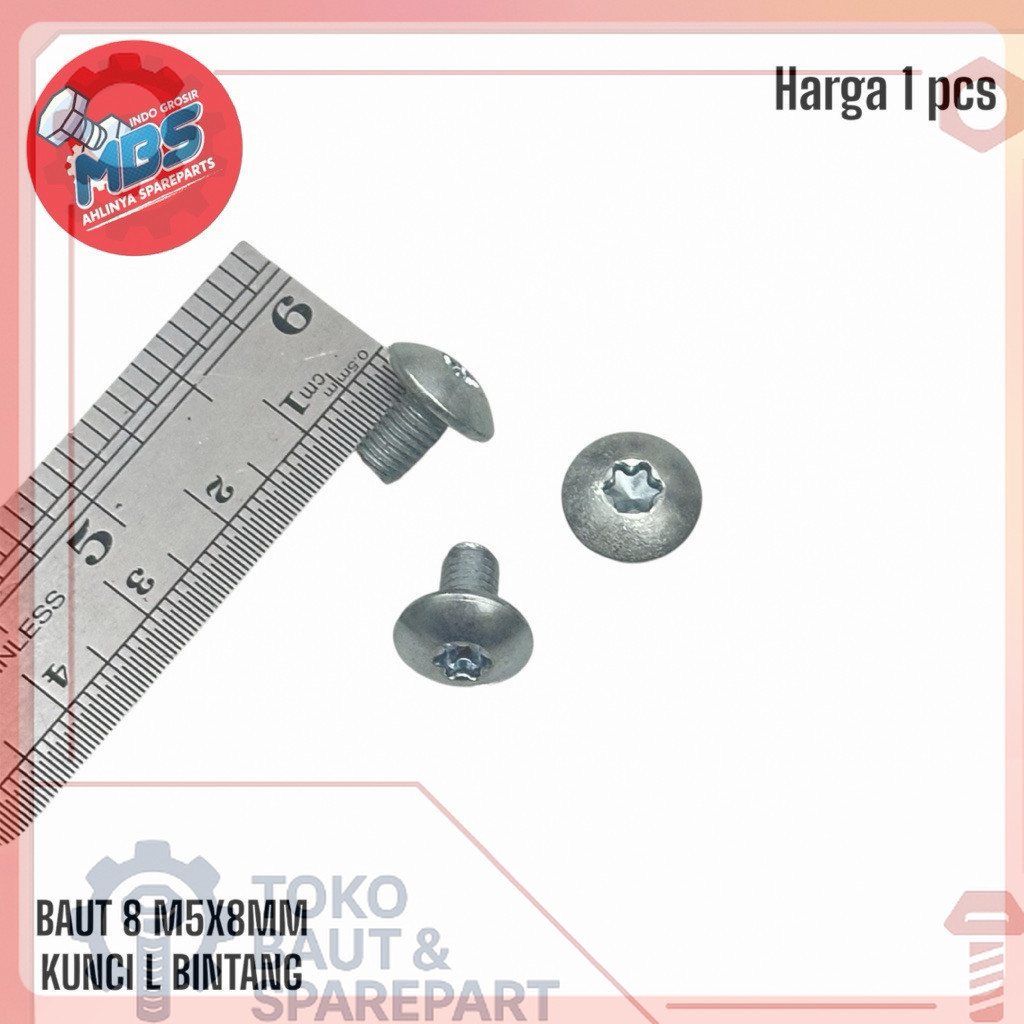 BB BOLT 8 M5x8 ORIGINAL STAR L KEY 0.8ซม