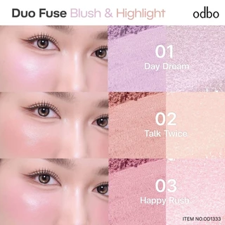 ODBO DUO FUSE BLUSH & HIGHLIGHT (OD1333) โอดีบีโอ ดูโอ้ ฟิวส์ บลัช แอนด์ ไฮไลท์ x 1 ชิ้น abcmall