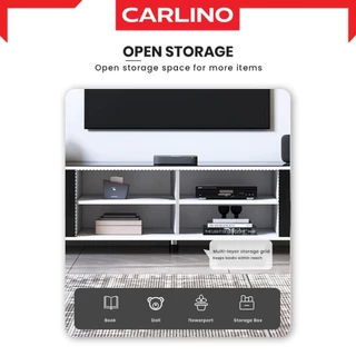 พร้อมส่ง CARLINO: ชั้นวางทีวี ตู้วางทีวี ขนาด 5 ฟุต/ 6 ฟุต ดีไซน์ทูโทน โมเดิร์น จัดเก็บของได้จุใจ Kimberly TV Cabinet