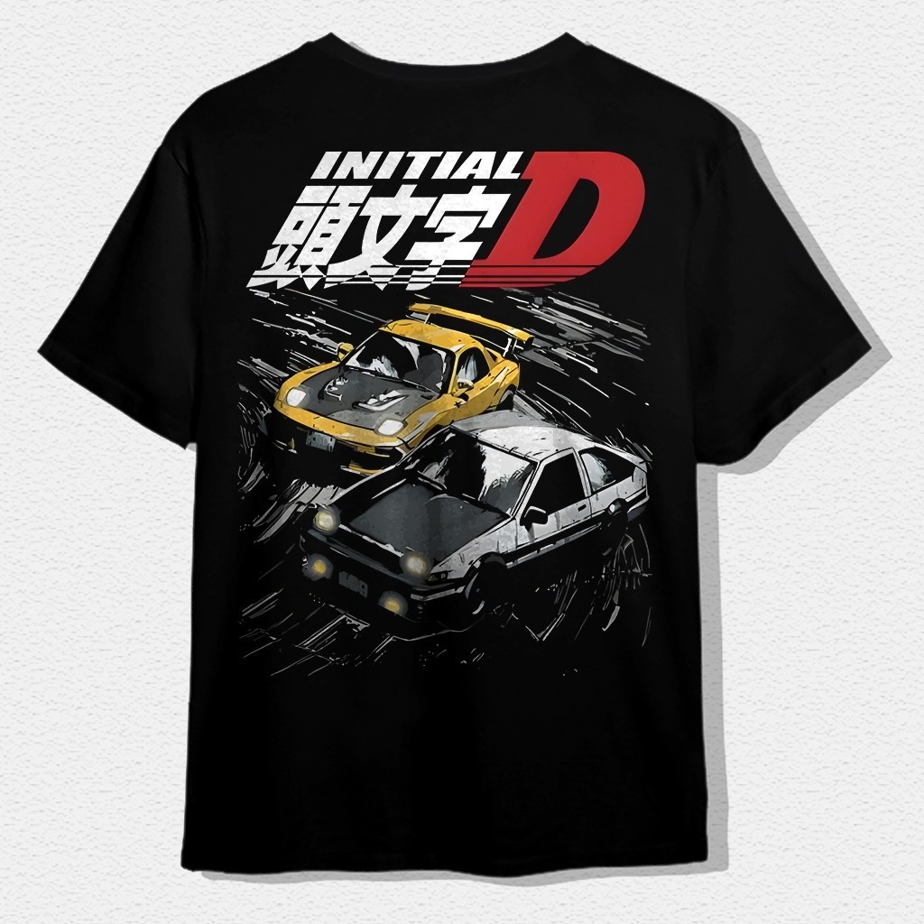 เสื้อยืด.Initial D แบบ_unisex_เนื้อผ้าฝ้าย_100%, ไซส์_S_ถึง_5XL, เหมาะสำหรับกิจกรรม motorsport และการแต่งตัวตามธีม