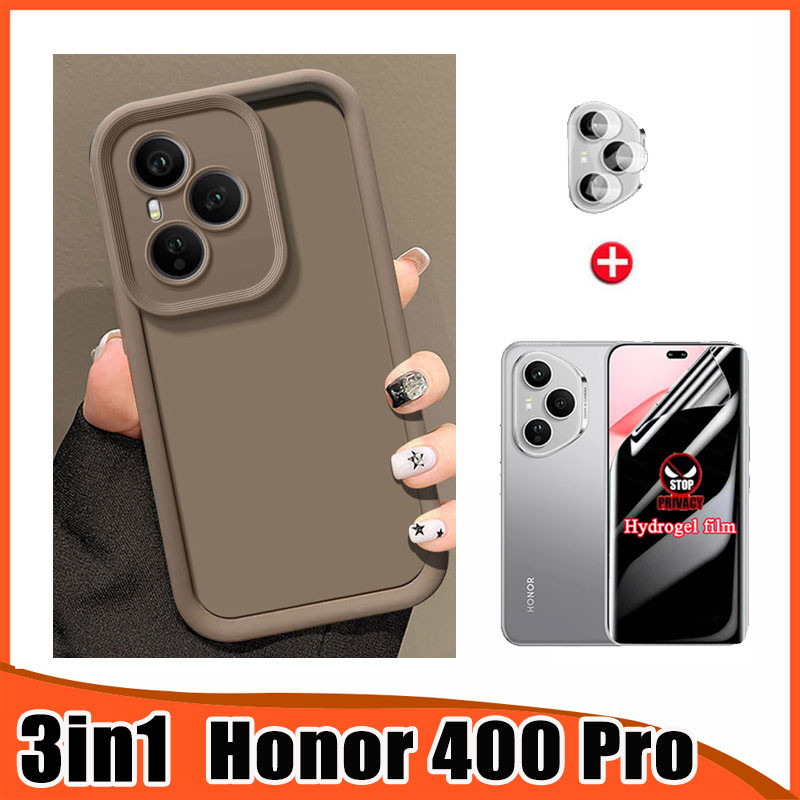 3in1 Honor 400 Pro Liteเคสโทรศัพท์สําหรับHonor400 400Pro 400Liteโค้งความเป็นส่วนตัวHydrogelฟิล์มด้าน