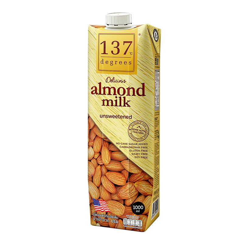 137 ดีกรี นมอัลมอนด์ รสจืด 1 ล. (137 DEGREES Almond Milk Unsweetened 1 l)