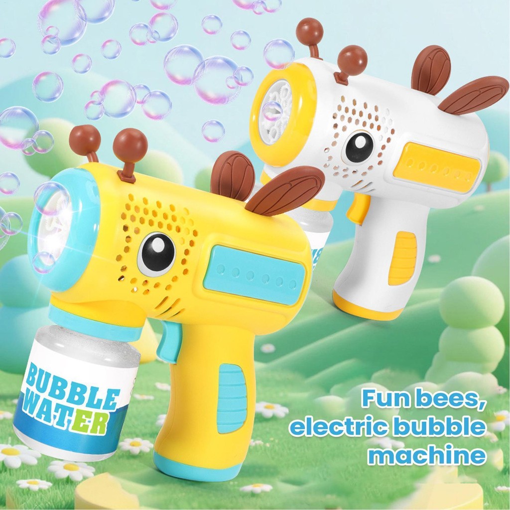 การ์ตูน Bee Bubble Machine มือถืออัตโนมัติเป่าฟองของเล่นกลางแจ้ง decfeyemy
