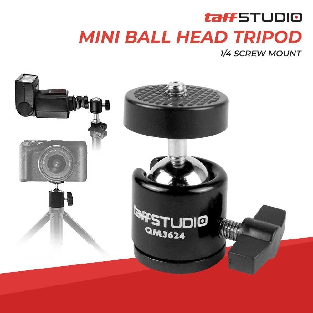 TaffiSTUDIO มินิหัวบอลขาตั้งกล้องกล้อง DSLR 360 หมุน 1/4 - QM3624