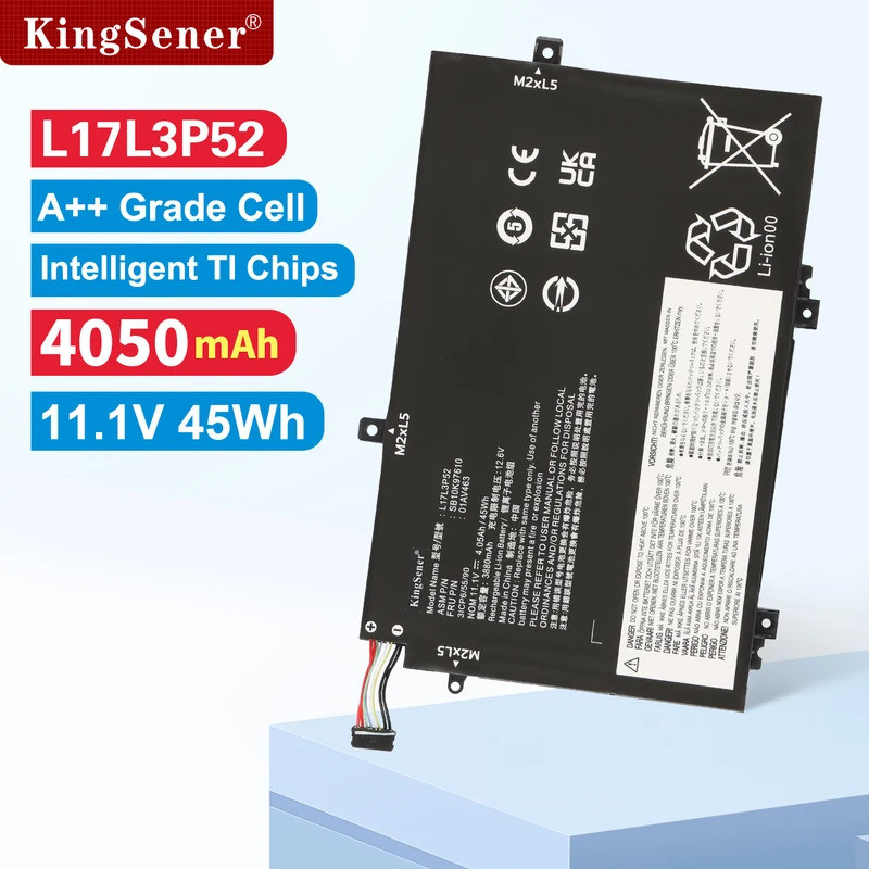 KingSener L17L3P52 L​17L3P51 แบตเตอรี่สําหรับ Lenovo ThinkPad L470 L480 E480 E580 L580 L590 Series L