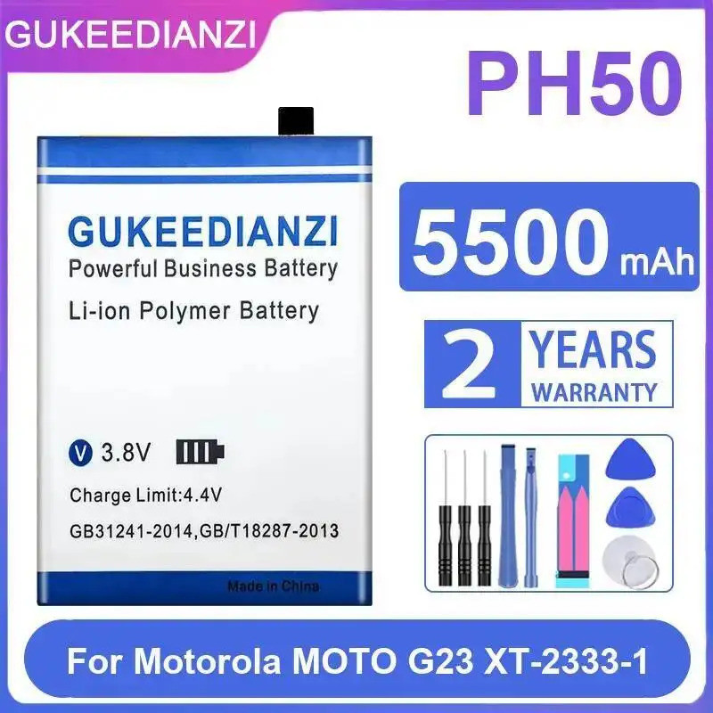 ทนทานสําหรับ Motorola Moto G23 XT-333-1 5500Mah แบตเตอรี่โทรศัพท์มือถือ PH50