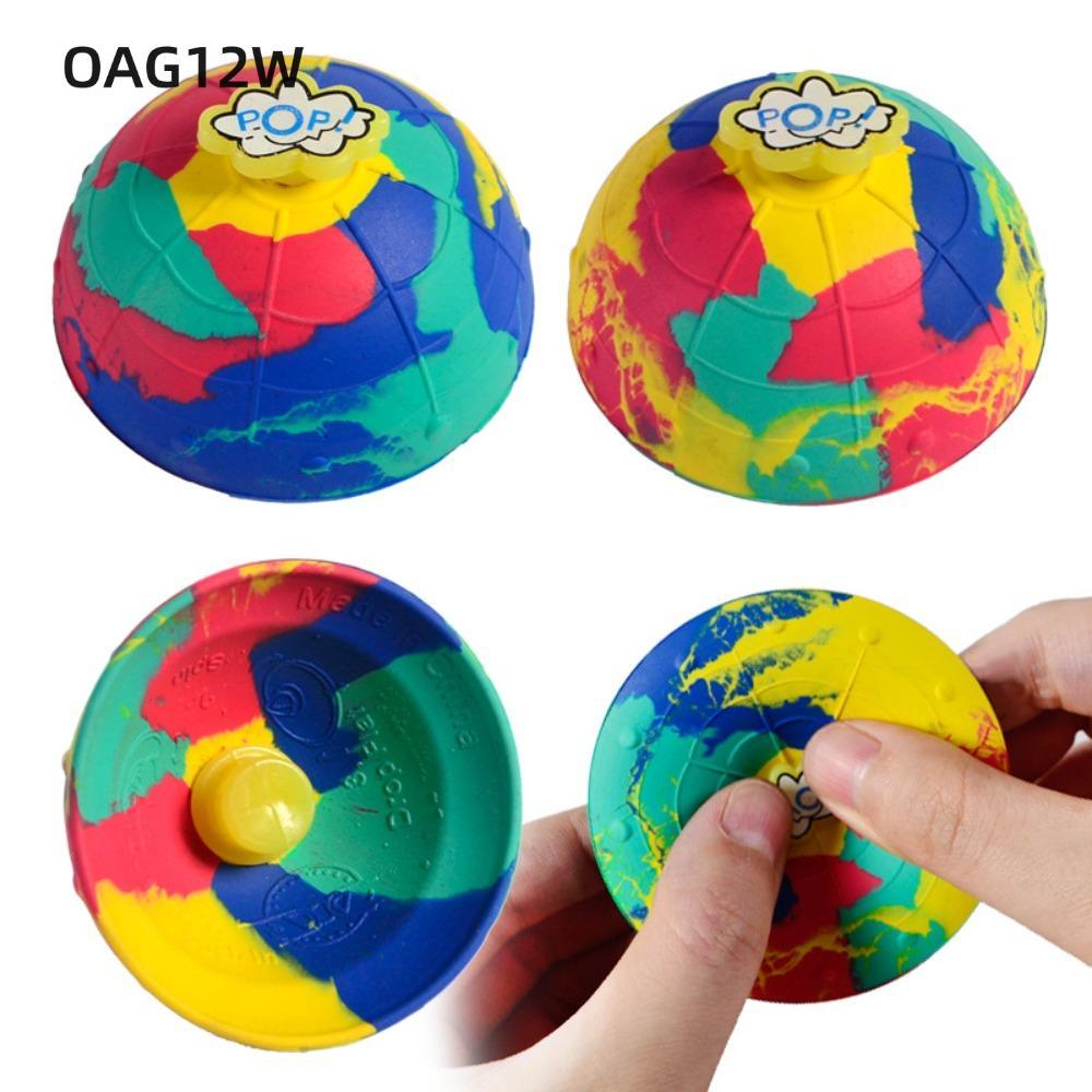 OAG12W Bouncing Ball, Spinning Outdoor Fun Bounce Bowl, Half Ball Fingertip Fidget Toys Kids