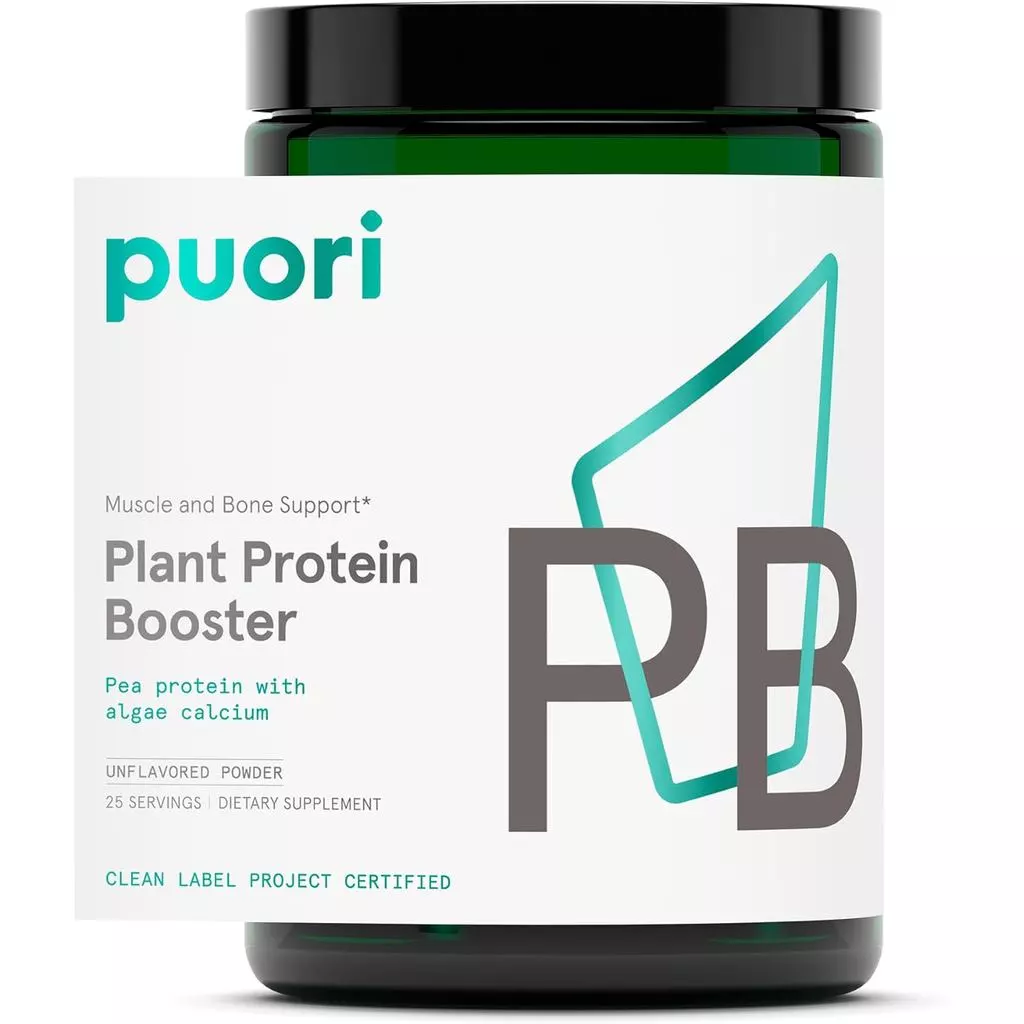 ผงโปรตีนวีแกน Puori รสไม่ปรุงแต่งจากพืชผสมโปรตีนถั่วและแคลเซียมสาหร่าย