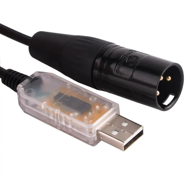 HUI FTDI USB to XLR DMX 512 อินเทอร์เฟซ LED คอมพิวเตอร์ PC Stage Lighting Controller Dimmer DMX512 ส