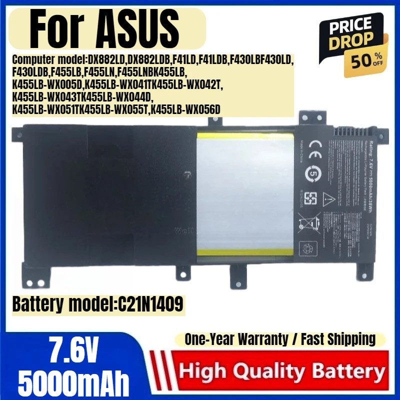 C21N1409 สําหรับ ASUS ASUS Series แท็บเล็ต VM490L V455L DX882LD F41LD F430LB F430LD F455LB F455LN K4