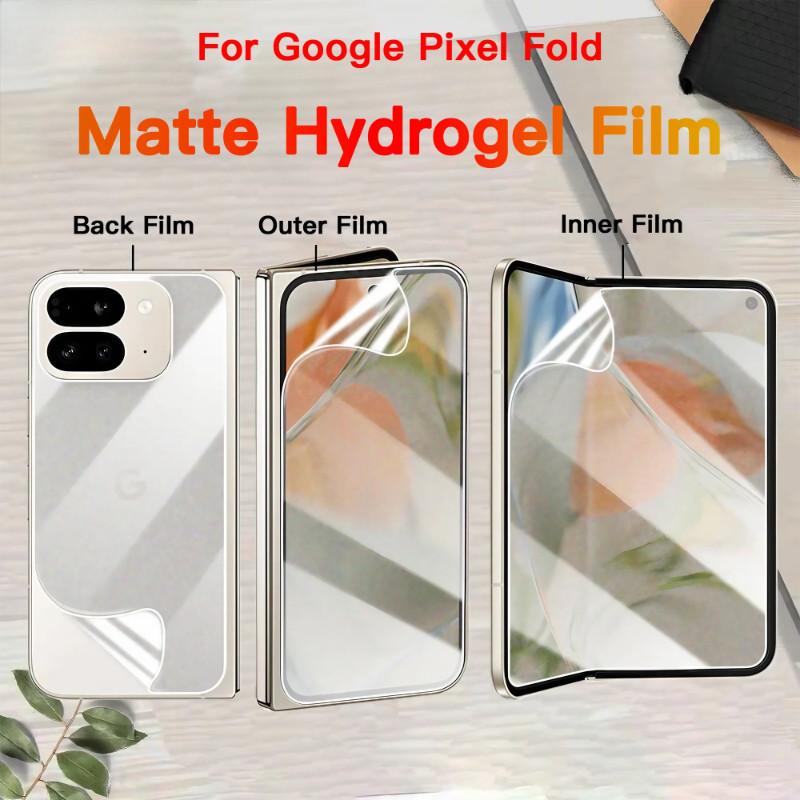 3 ใน 1 โทรศัพท์พับได้ HD Clear Soft Hydrogel ฟิล์มสําหรับ Google Pixel 9 10 11 Pro พับ Ultra-Thin Sc