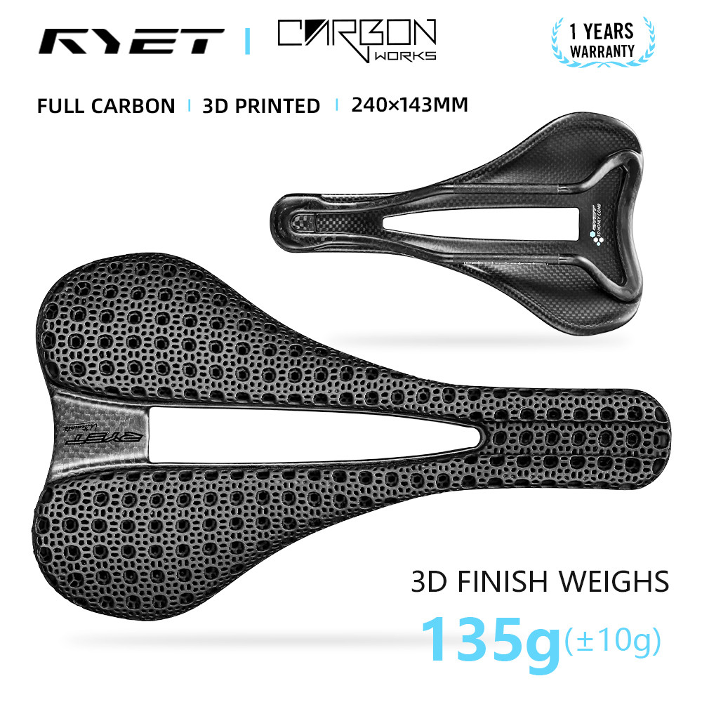 สต็อกพร้อม! RYET คาร์บอน 3D พิมพ์อาน 240 มม.140 มม.Superlight 98g 7*9 จักรยานที่นั่งสําหรับผู้ชายผู้หญิง Triathlon แผนที่ MTB Mountain Gravel