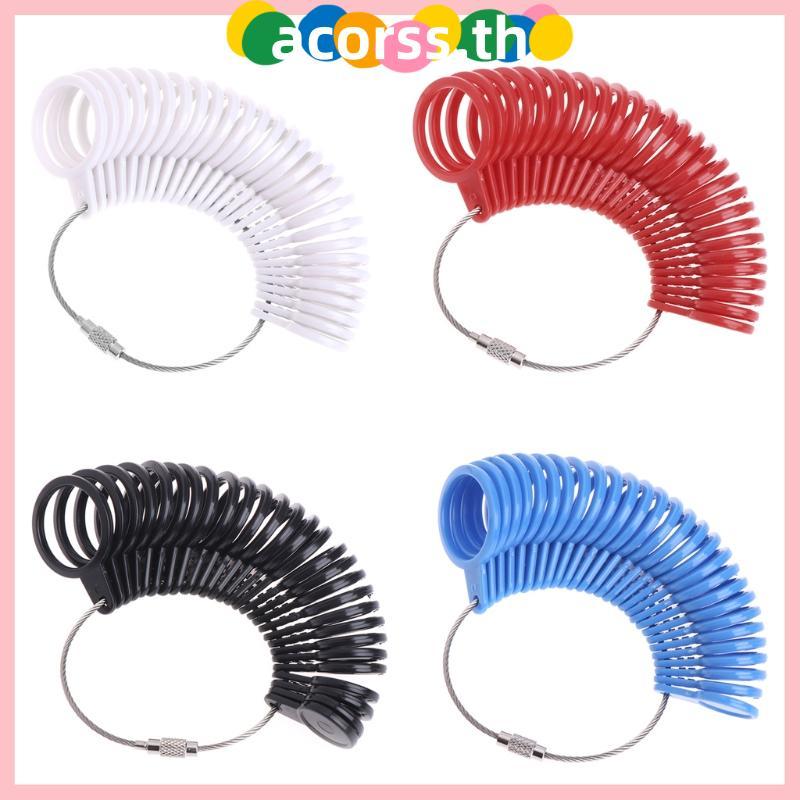 ACOR แหวน Sizer เครื่องมือวัดเครื่องประดับพลาสติกแบบใช้ซ้ําได้ การวัด Mandrel ขนาดมาตรฐานเครื่องมือสําหรับงานแต่งงานสําหรับผู้ใหญ่