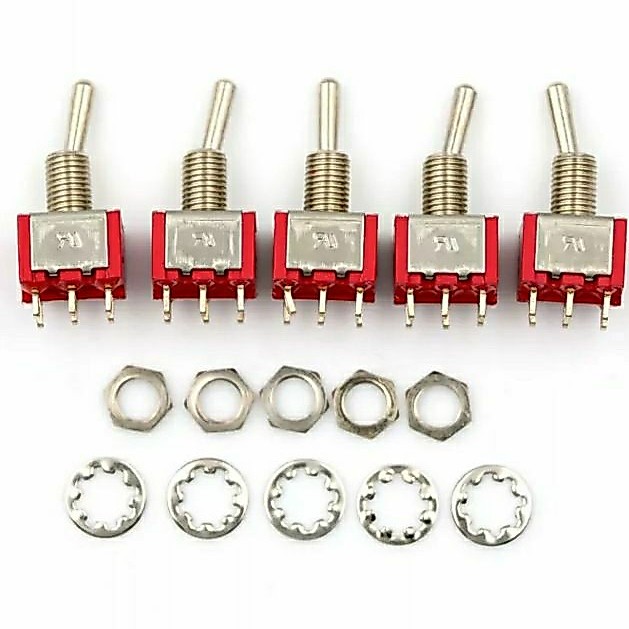 Mini DPDT MTS-223 Dual รีเซ็ตสวิทช์3ตำแหน่งสลับ AC 250V 2A/ AC 5A 120V6Pin