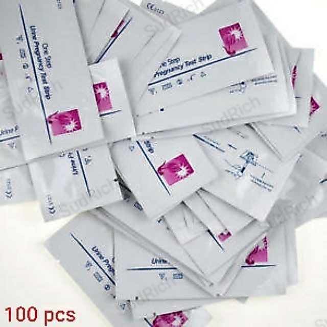 100 ชิ้น HCG Test strip เทสตั้งครรภ์ ตรวจตั้วครรภ์แบบจุ่ม