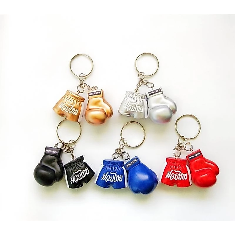 🥊🩳พวงกุญแจนวมมวย+กางเกงมวยไทย(Boxing Gloves+Muay Thai Shorts Key Chain)พวงกุญแจมวยคาดเชือก นวมมวยไทย นวมชกมวย ถุงมือมวย