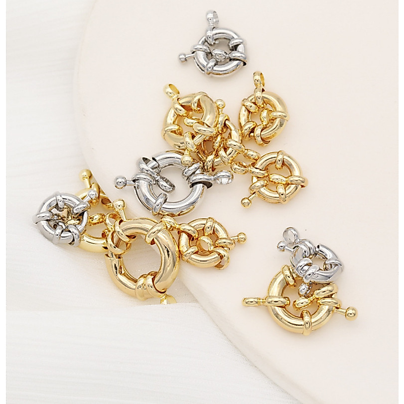 ตะขอบักเกิล Mw 18K สีไม่ลอก สําหรับทําเครื่องประดับ สร้อยคอ สร้อยข้อมือ DIY
