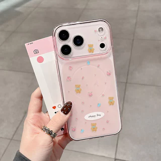 หมีน้อยน่ารัก For iPhone เคสไอโฟน 11 12 เปลือกที่เรียบง่าย 13 14 15 16 17 PLUS B4PRO MAX X XS MAX XR 7/8PLUS