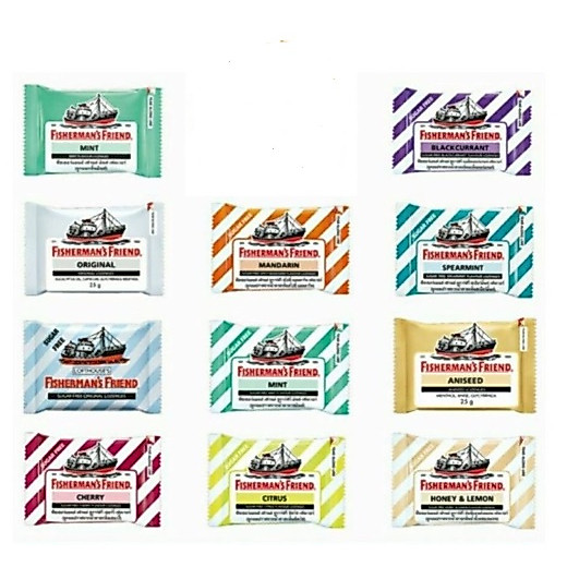 Fisherman's friend ฟิชเชอร์แมน เม็ดอม ทุกรสชาติ บรรเทาอาการรัคายคอ