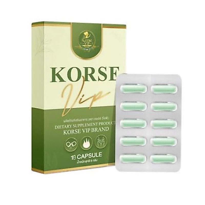 (กล่องเขียว) คอร์เซ่ วีไอพี KORSE VIP ผลิตภัณฑ์เสริมอาหาร 10แคปซูล ขนาด6g