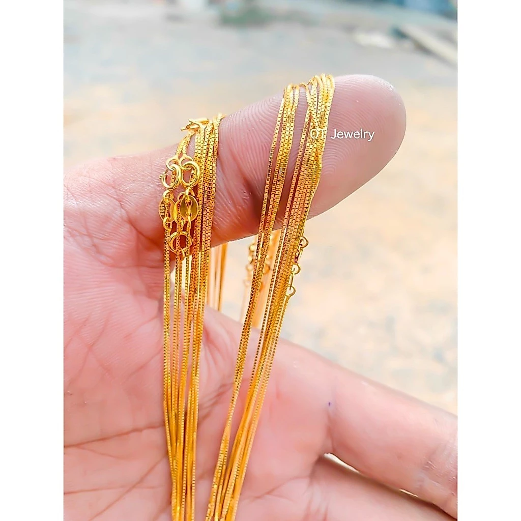 สร้อยคอเงินS925 ลายอิตาลี ยาว16" / 18" ชุบทองคำแท้ 24k ขนาดเส้น 0.7 มิล