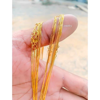 สร้อยคอเงินS925 ลายอิตาลี ยาว16" / 18" ชุบทองคำแท้ 24k ขนาดเส้น 0.7 มิล
