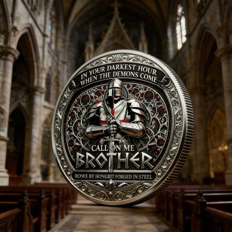 เหรียญอัศวิน Brother Guardian เหรียญที่ระลึก Guardian และ Belief เหรียญที่ระลึกโลหะนูนหัตถกรรมคอลเลก