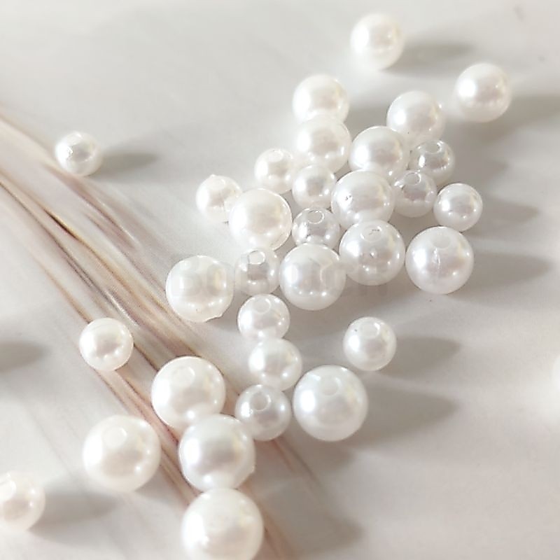 ลูกปัดกลมมุก 6mm./8mm. 100ชิ้น