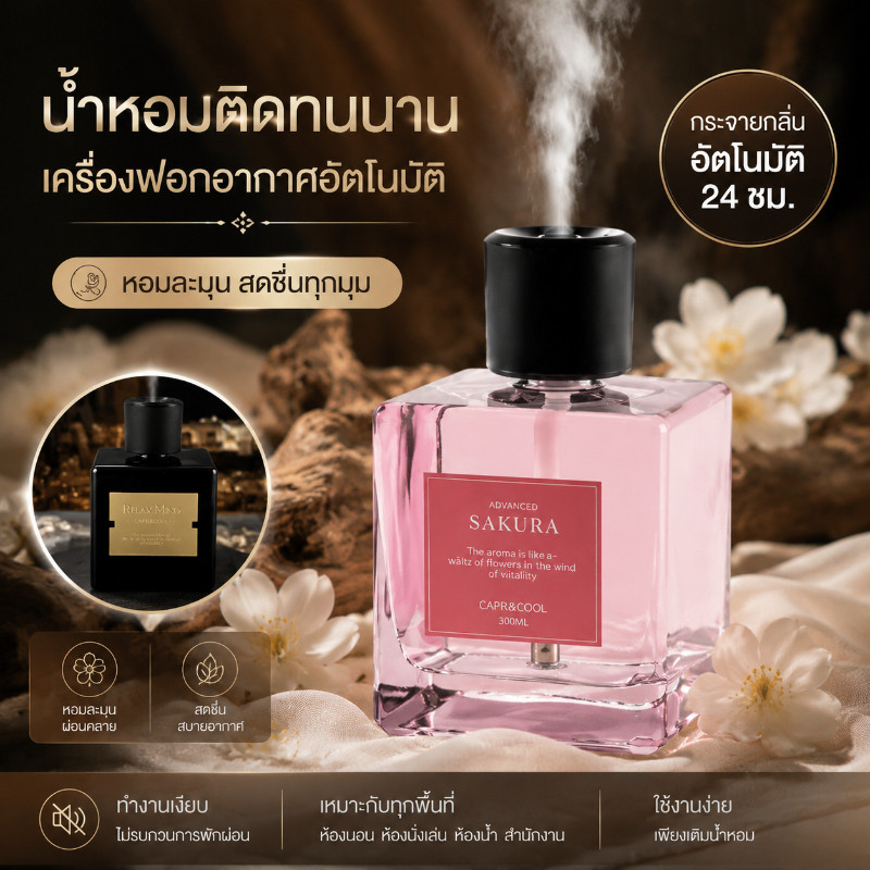 อโรมาเทอราพีสเปรย์ อัตโนมัติ 500มล น้ำหอมติดทนนาน กระจายน้ํามันหอมระเหย เครื่องฟอกอากาศอัตโนมัติ แบบชาร์จไฟได้