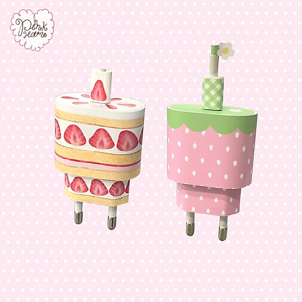 PinkHaru |สติ๊กเกอร์ติดสายชาร์จรุ่นขากลม Sticker Charger typeC for Iphone/Ipad