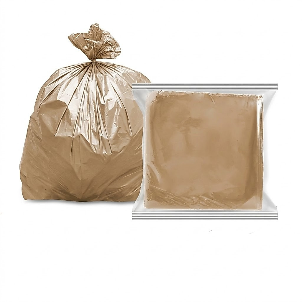 IQ Brand ถุงขยะสีชา (1KG / แพ็ค) มีครบทุกขนาด รุ่นขายดี แบบมาตรฐาน ใช้งานง่าย