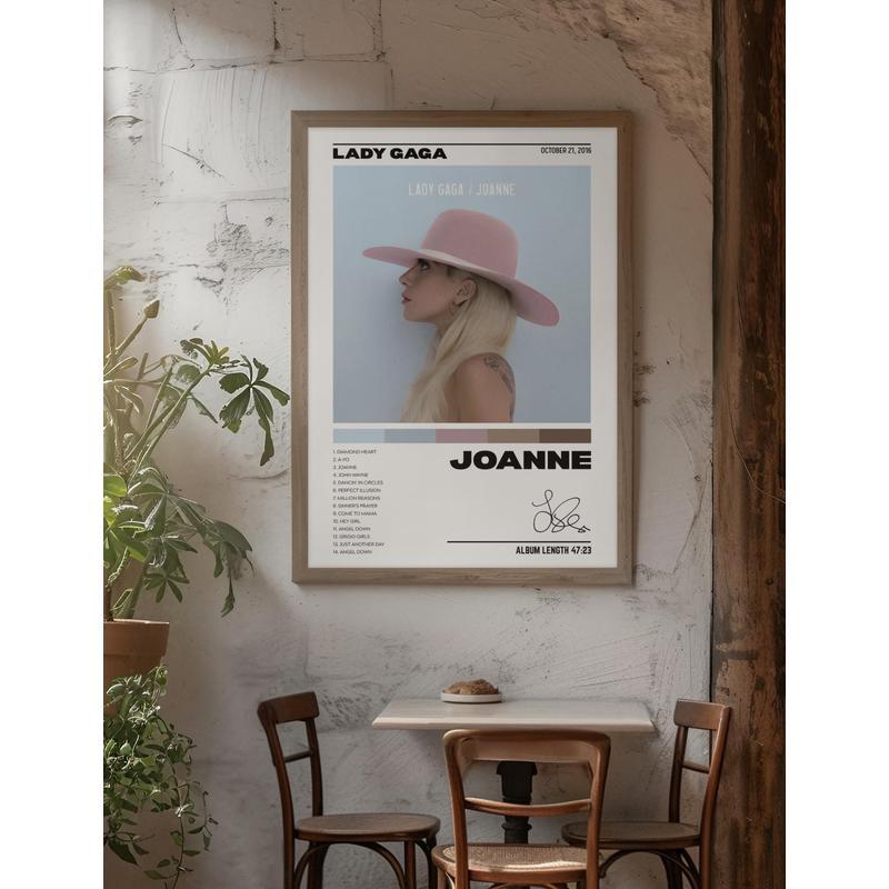 Lady Gaga อัลบั้มผ้าใบโปสเตอร์ Minimalist Pop Star Wall Art ของขวัญตกแต่งบ้านสําหรับแฟนๆ