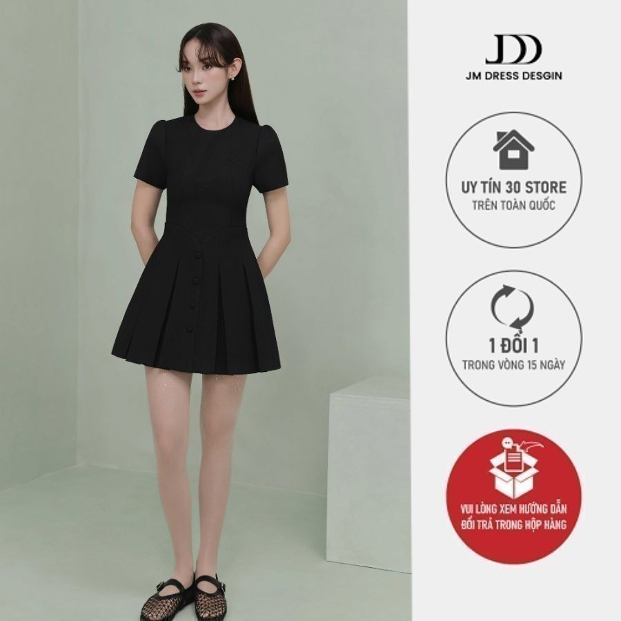 ชุดเดรสคอกลม 1S56 – Youthful Office Lady Designed โดย JM Dress Design
