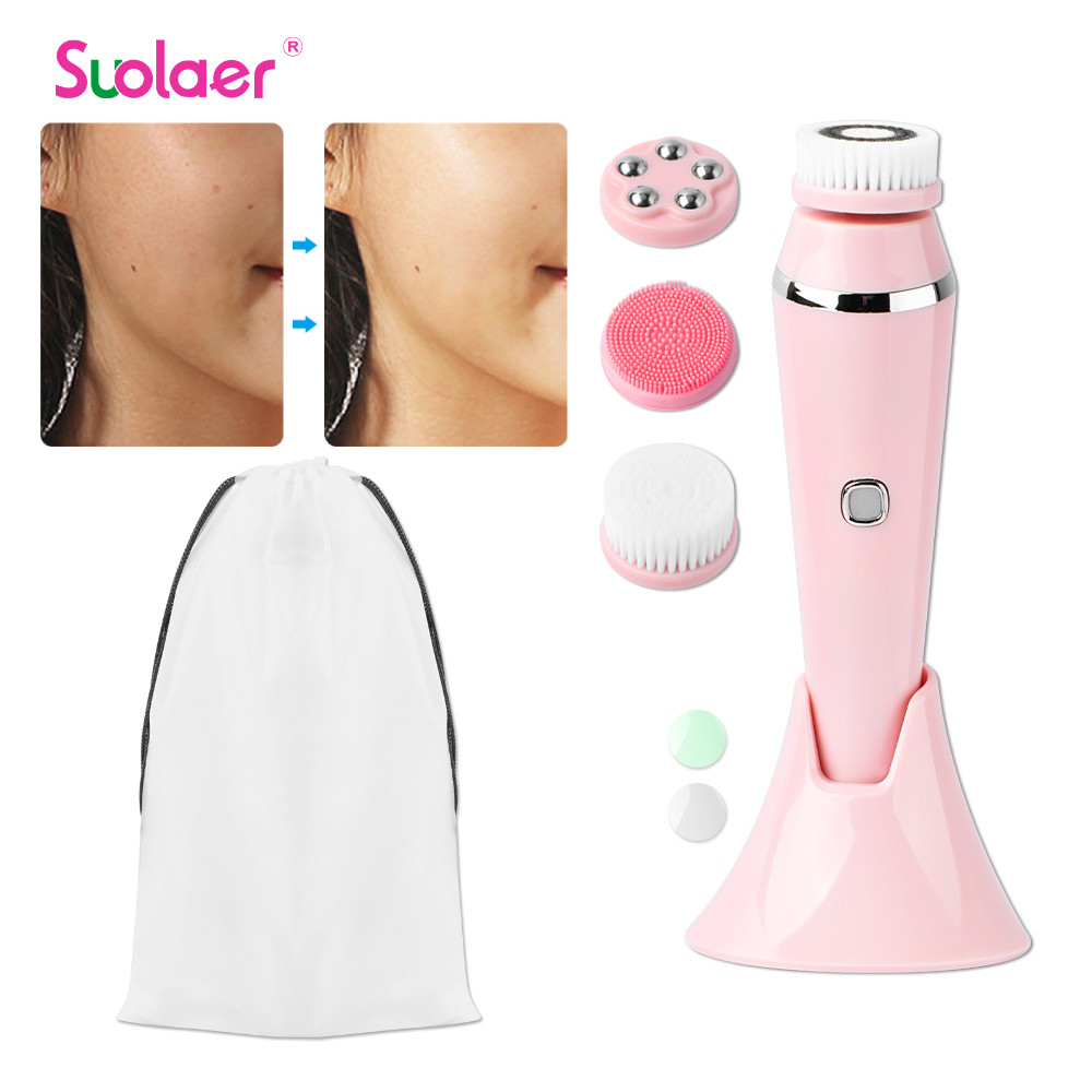 แปรงทําความสะอาดผิวหน้าเครื่องขัดหน้า Exfoliator ชาร์จ IPX7 กันน้ําไฟฟ้า Spin Cleanser อุปกรณ์
