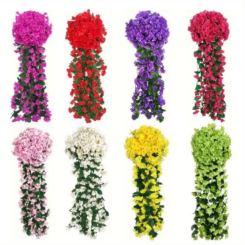 ไวโอเล็ตจำลอง  ดอกไม้หวายเทียมจำลอง แต่งผนัง สําหรับแขวนตกแต่งบ้าน สวน  สีสดใส เหมือนจริง