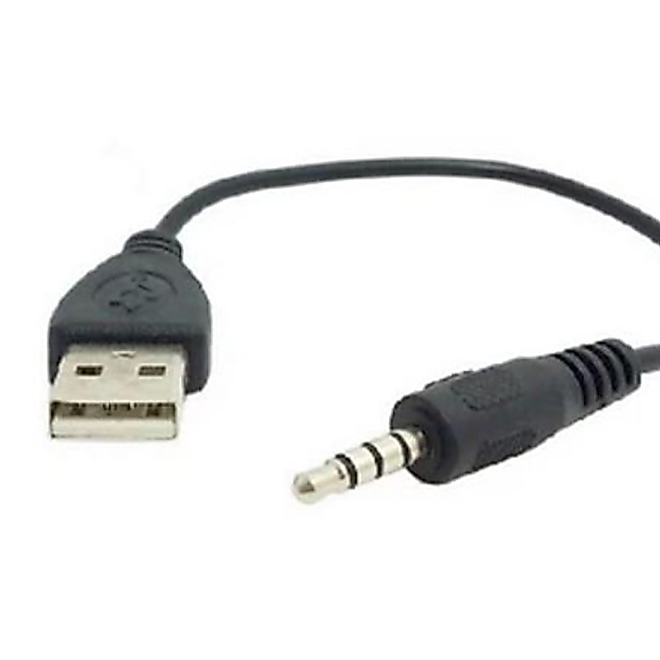 เสียบ AUX Audio Jack 3.5 มม.กับ USB สายอะแดปเตอร์สายชาร์จชาย 2.0 สำหรับรถ MP3