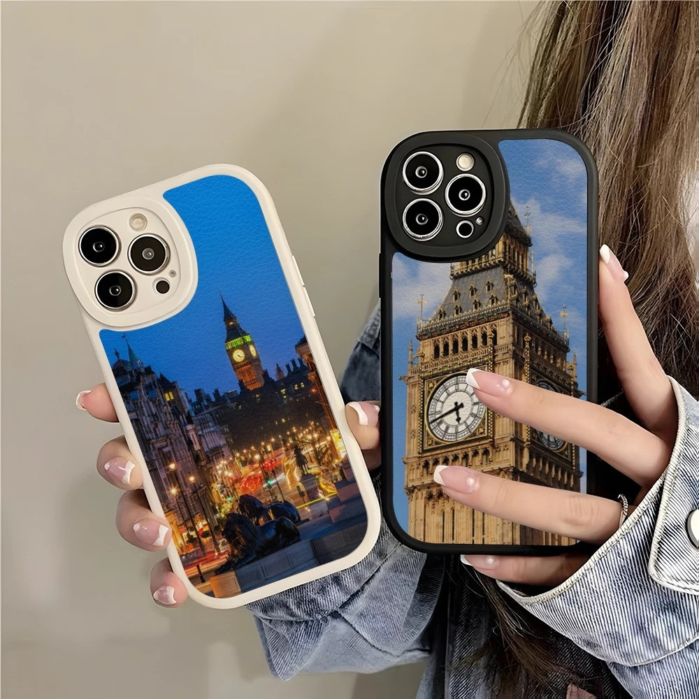 DY-1 London Red Bus Big Ben เคสโทรศัพท์สําหรับ Iphone 16 17,15 14 13 Pro Max 12 11 Mini X Xr Xs 7 8 