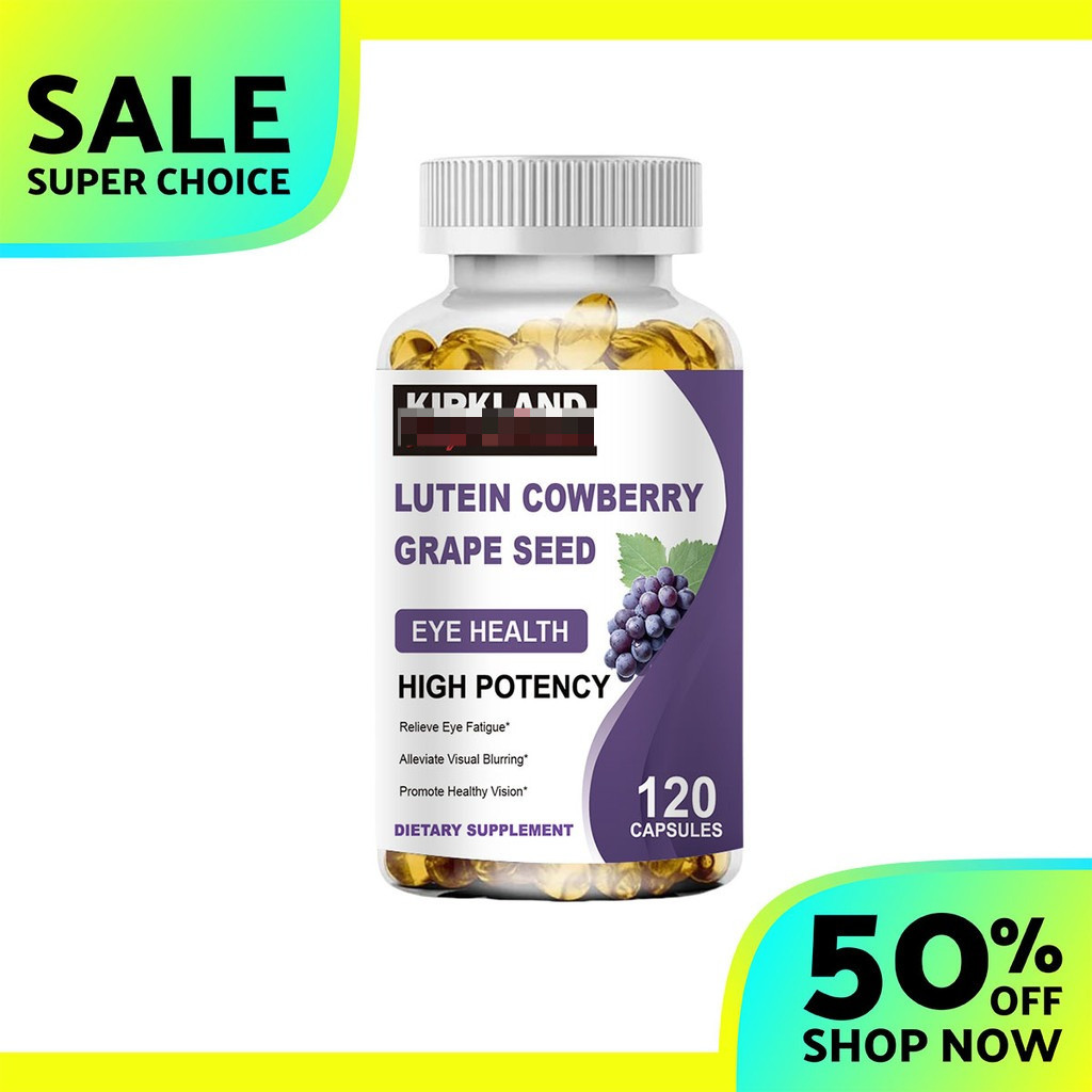 KIRKLAND Lutein Grape Seed Capsules ลูเทีนกราฟซีดคอปซูล (ปกป้องตา·ต้านออกซิเดชั่น·ผิวสว่าง) ป้องกันแ