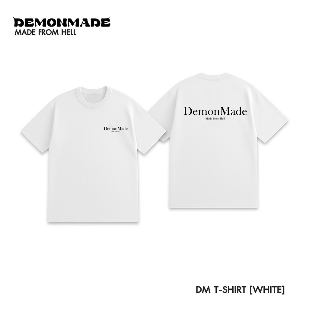 DemonMade DM T-Shirt Collection White เสื้อยืดสีขาวทรงโอเวอร์ไซส์ วินเทจ