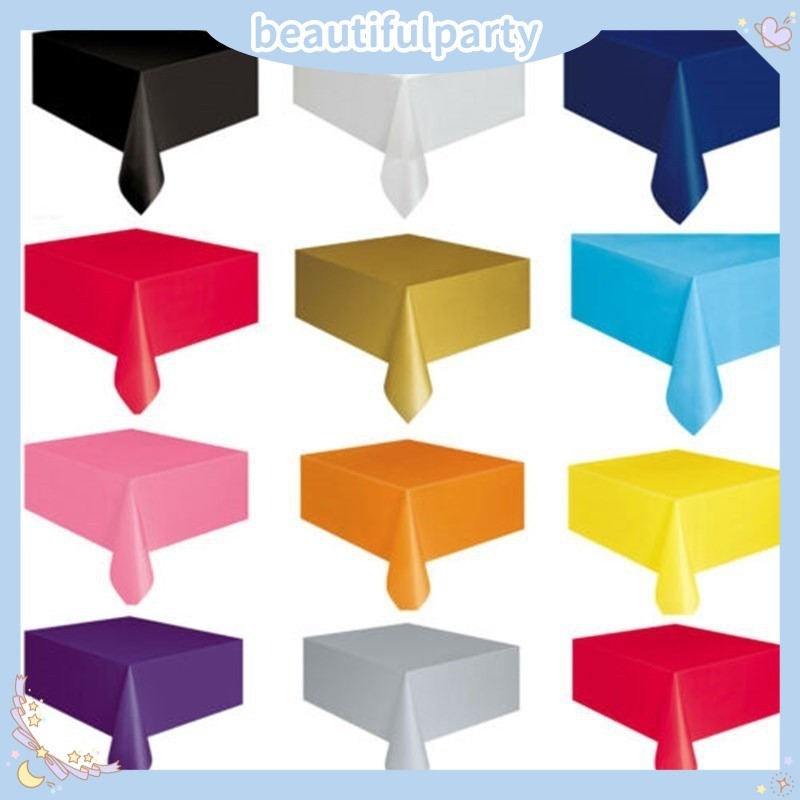 137x274ซม. ผ้าปูโต๊ะสี่เหลี่ยมแบบใช้แล้วทิ้งสีทึบเหมาะสําหรับตกแต่งวันเกิด/งานแต่งงาน/วันครบรอบ/อุปกรณ์ปาร์ตี้อาบน้ําเด็ก