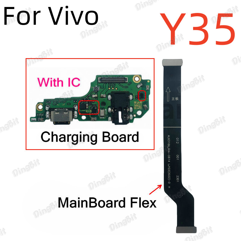 สําหรับ Vivo Y35 4G USB Dock ชาร์จพอร์ต Charger Board หลักเมนบอร์ด Connector Flex Cable