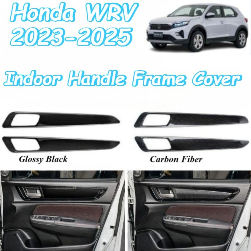 Honda WRV WR-V 2023-2025 คาร์บอนไฟเบอร์/สีดําเคลือบเงารถในร่มกรอบฝาครอบ Garnish อุปกรณ์เสริม