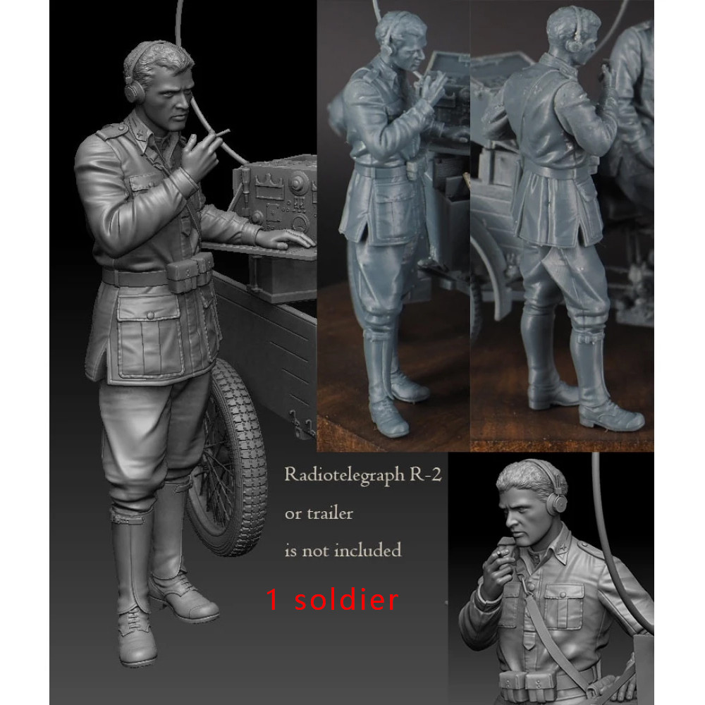1/35 ทหารอิตาลี, WWII, Radiotelegraph, Resin Model figure Soldier, WW2 Military themes, ชุดประกอบและ