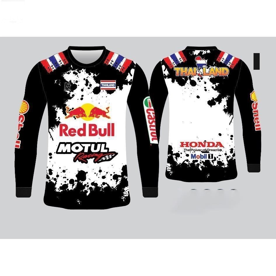 [ขายดี]เสื้อยืด jersey baju thailand viral แขนยาว redbull motul rider baju มอเตอร์เสื้อยืดมอเตอร์ขี่