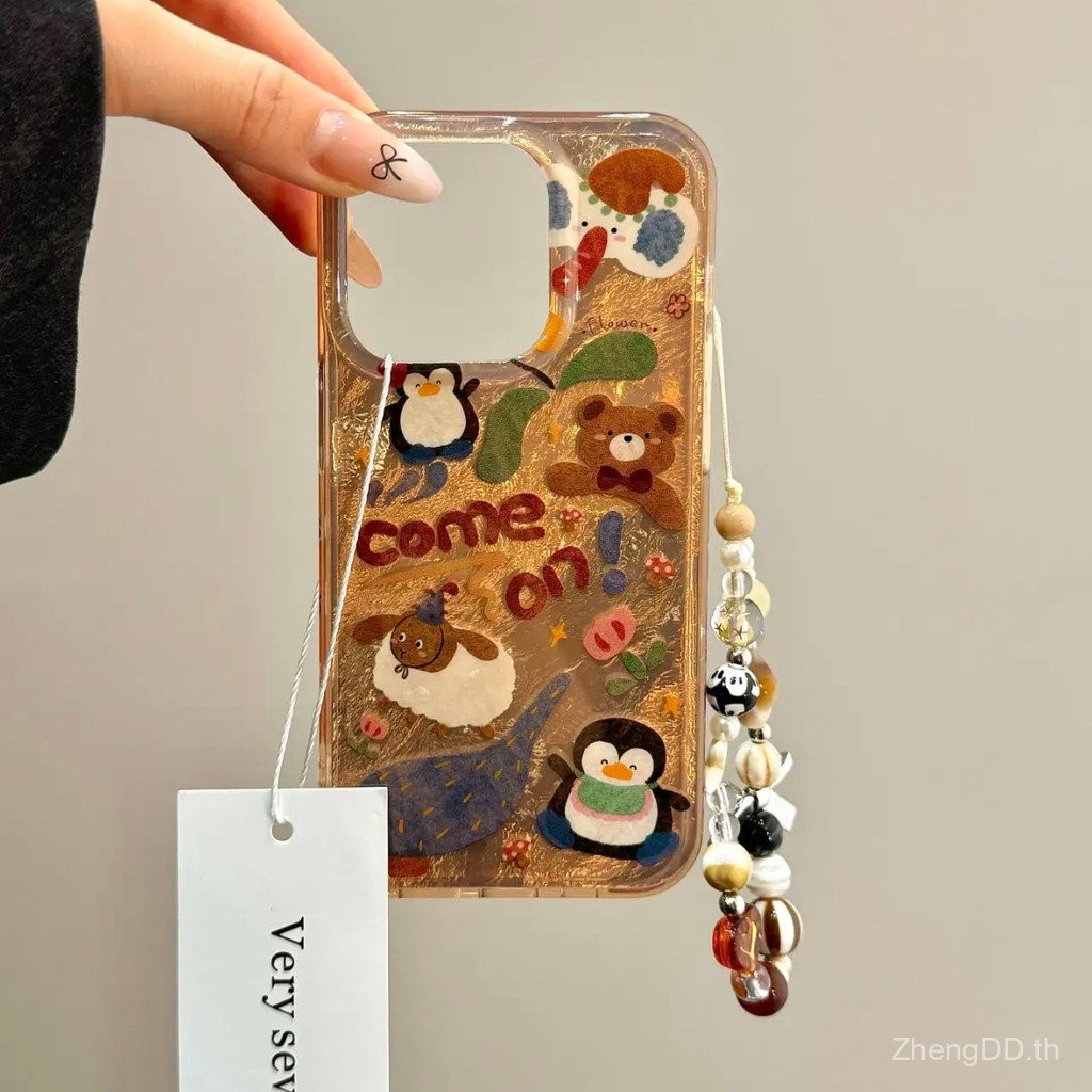 เคสโทรศัพท์เหมาะสําหรับiPhone 7 8 X XS XR XSMAX 11 12 13 14 15 16 Pro max Plusภาษาอังกฤษสัตว์เล็กโซ่