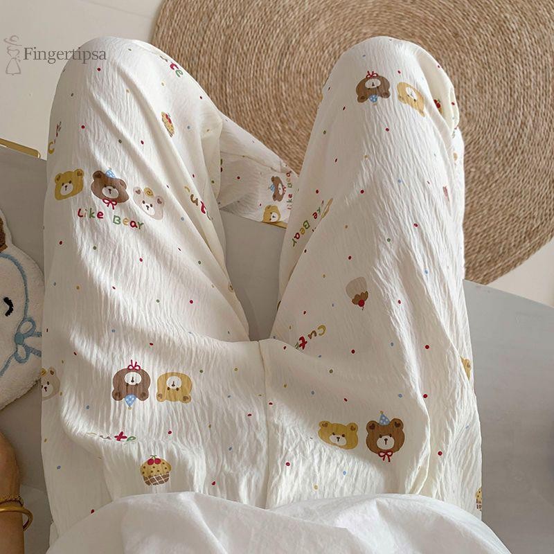 กางเกงเอวสูงทรงหลวมแบบ Polka Dot น่ารักสำหรับใส่ลำลองของผู้หญิง - รูปที่ 5