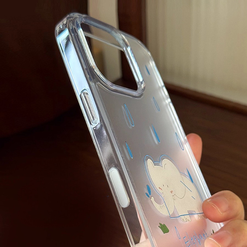 กรณีโทรศัพท์ จัดส่งจากประเทศไทย ช้างสวมเสื้อฝนfor iPhone 16 15 14 13 12 11 PRO MAX X XS MAX XR 7/8P ป้องกันลายนิ้วมือ ราคา ถูกที่สุด ดีลบีเคเค แกลเลอรีภาพที่ 6
