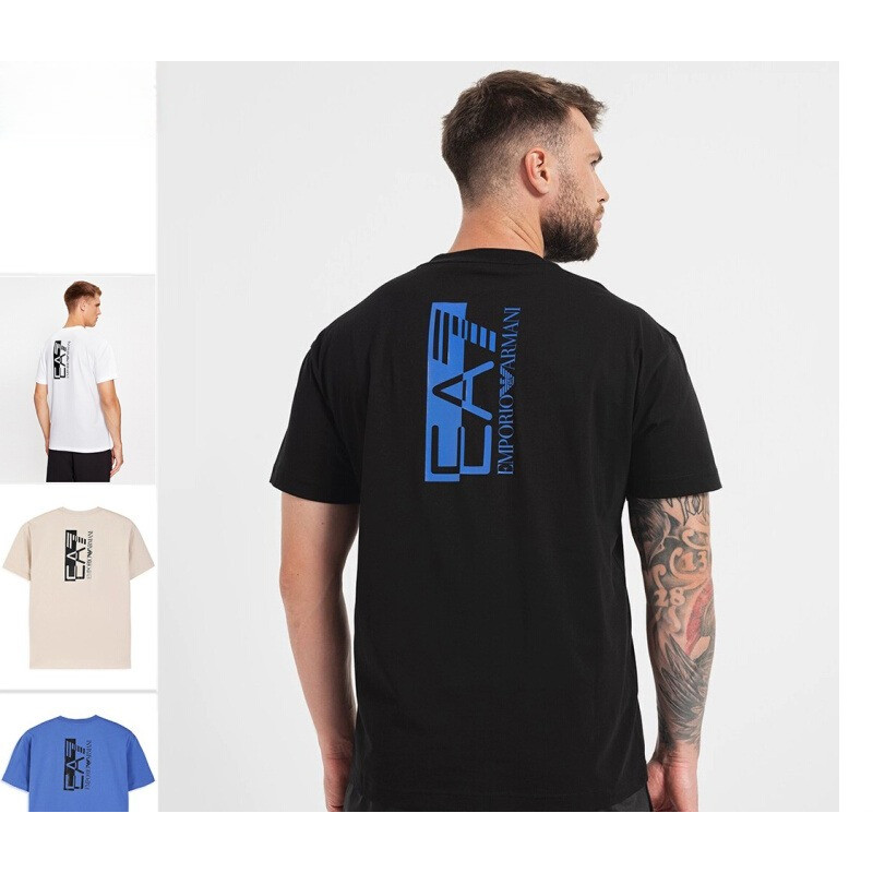 เสื้อยืดคอกลมแขนสั้นระบายอากาศ EA7 แฟชั่นคอกลมลําลอง