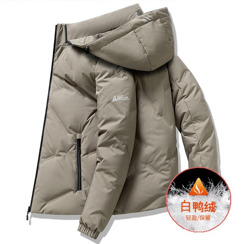 ใหม่น้ําหนักเบาลงเสื้อแจ็คเก็ตสําหรับชายฤดูหนาวหนา 2025 สไตล์ Cold-Proof สั้นสีดําและสีขาวเสื้อ 6S3Y