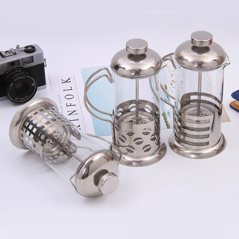 MRNSTREDUOLV French Press Manual Coffee Maker Pot Beans Pattern - KG72I